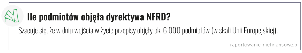 Ile podmiotów objęła dyrektywa NFRD