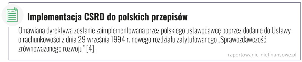 Implementacja CSRD do polskich przepisów