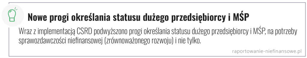 Nowe progi określania statusu dużego przedsiębiorcy i MŚP