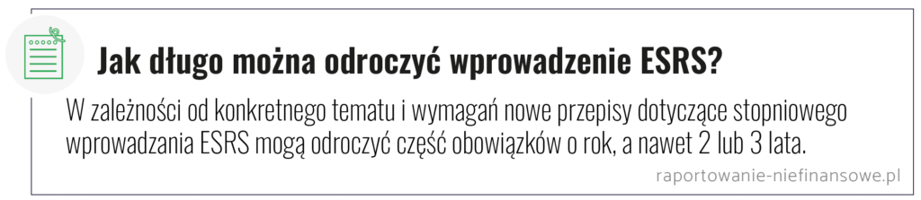 jak długo można odroczyć wprowadzenie standardów ESRS?