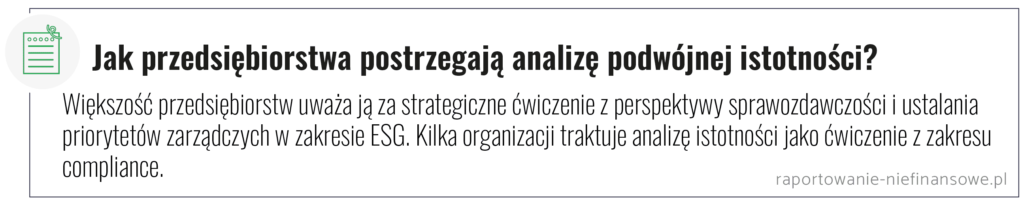 Postrzeganie analizy podwójnej istotności przez przedsiębiorstwa