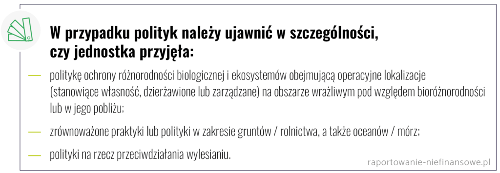 Co w szczególności należy ujawnić w przypadku polityk 