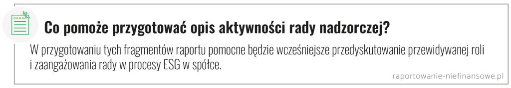 co pomoże przygotować opis aktywności rady nadzorczej